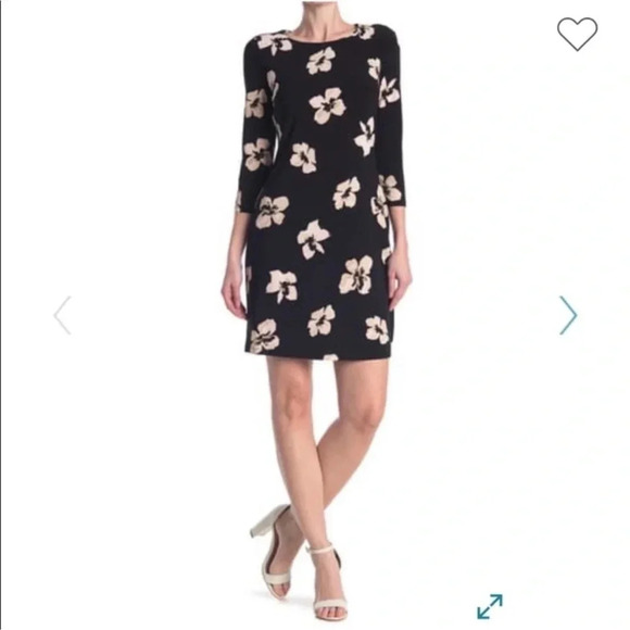 Tommy Hilfiger Black Skycap Sunshine Floral Above The Knee Shift Dress Size 10 - Picture 1 of 9